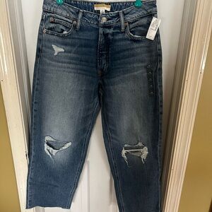 Maurices Women’s Straight Leg Distressed Blue Jeans